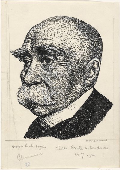 Portret van George-Eugène-Benjamin Clemenceau door Leo Gestel
