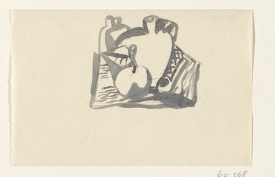 Stilleven met appel en een kruik door Leo Gestel
