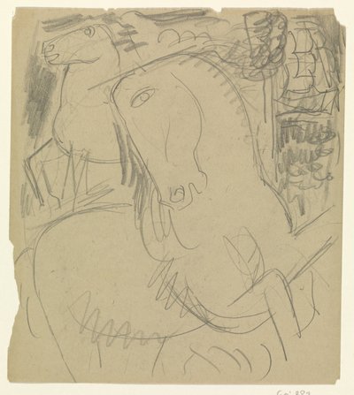 Twee paarden door Leo Gestel