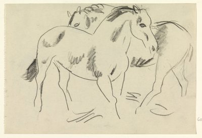 Twee paarden door Leo Gestel