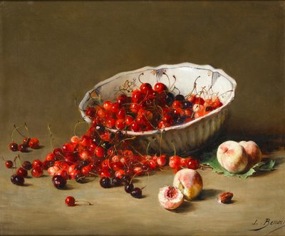 Een Kom Kersen, c.1900 door Leon Alfred Benoit