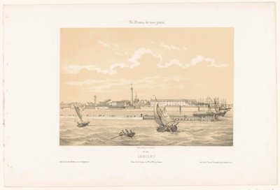 Zicht op de haveningang van Lorient door Leon Auguste Asselineau