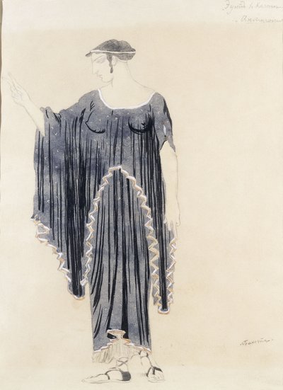 Kostuumontwerp voor Oedipus in Colonnus- Antigone, ca. 1899 tot 1909 door Leon Bakst