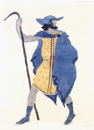 Kostuumontwerp voor Oedipus bij Colonnus - de Vreemdeling, c. 1899-1909 door Leon Bakst