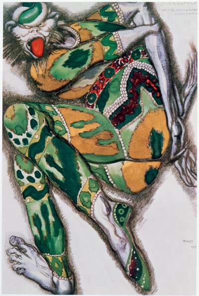 Kostuumontwerp voor Seefenfel, uit Sadko door Leon Bakst