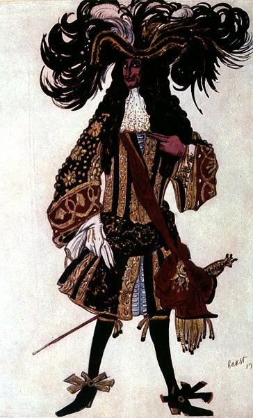 Kostuumontwerp voor een naburige prins, uit Doornroosje door Leon Bakst