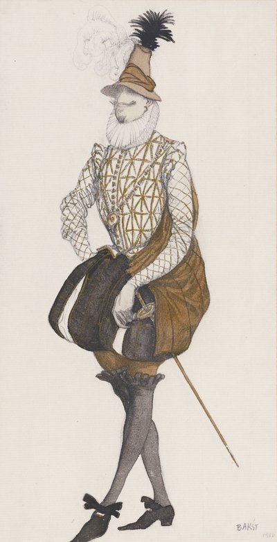 Kostuumontwerp voor het ballet Doornroosje van P. Tsjaikovski door Leon Bakst