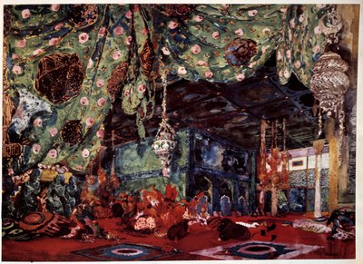 Scenografie door Leon Bakst voor de opera Scheherazade door Leon Bakst