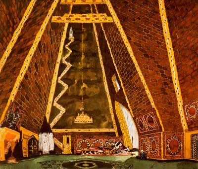 Decorontwerp voor Thamar, ballet van Mily Balakirev, 1912 door Leon Bakst