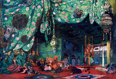 Decorontwerp voor het ballet Scheherazade door Leon Bakst