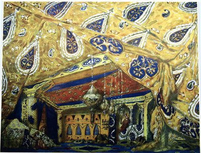 Toneelontwerp voor het ballet Sheherazade van N. Rimsky-Korsakov, 1910 door Leon Bakst