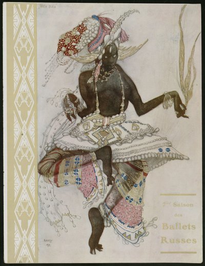 Titelpagina van het souvenirprogramma voor Ballets Russes door Leon Bakst
