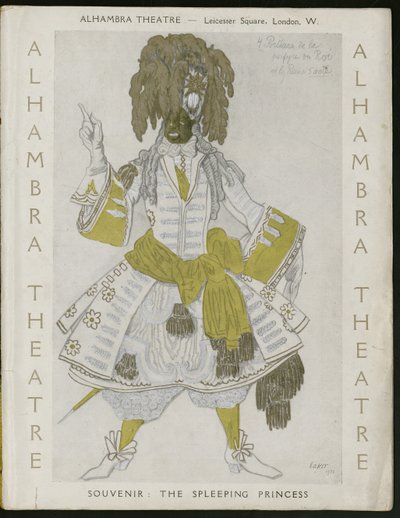 Titelpagina van Souvenirprogramma voor Ballets Russes door Leon Bakst