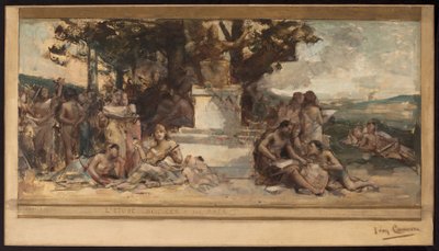 Schets voor het gemeentehuis van het 4e district: De studie van wetenschap en kunst door Leon Francois Comerre