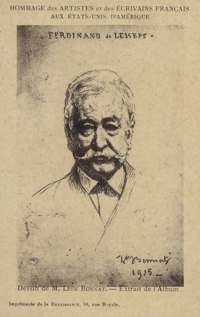 Ferdinand de Lesseps (1805-1894), Franse ondernemer en kanaalbouwer door Leon Joseph Florentin Bonnat