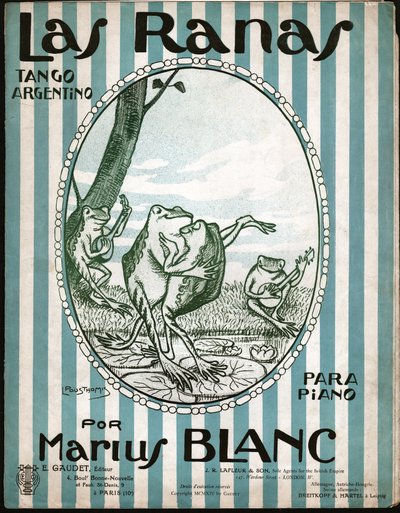 Kikkers die tango dansen, 1914 (illustratie) door Leon Pousthomis