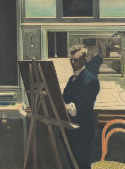 Zelfportret (aquarel op papier) door Leon Spilliaert