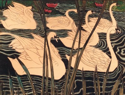 Zwanen, ca. 1900 door Leon Spilliaert