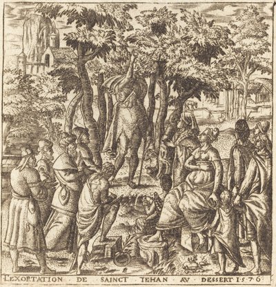 De prediking van Johannes de Doper in de wildernis door Leonard Gaultier