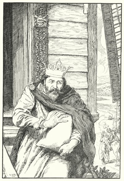 Hij stal drie schepels gerstemeel (gravure) door Leonard Leslie Brooke