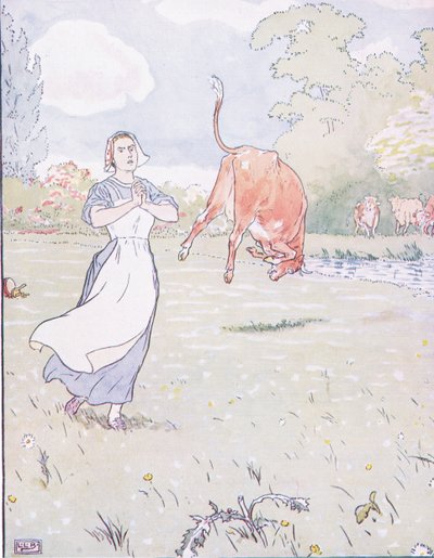 Hier moeder riep hij, binnen de rode koe door Leonard Leslie Brooke