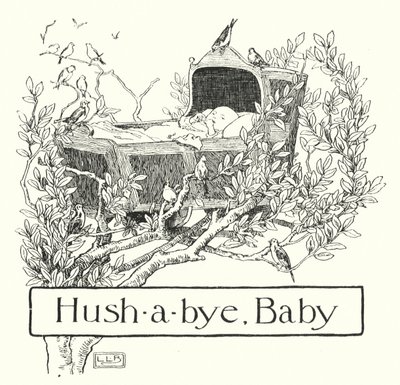 Hush-a-bye, baby, op de boomtop (gravure) door Leonard Leslie Brooke