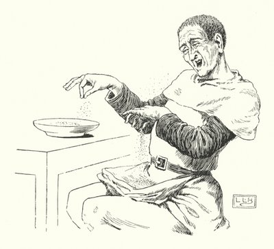 Peter Piper plukte een peck ingelegde peper (gravure) door Leonard Leslie Brooke