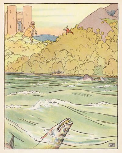 Klein Duimpje (kleurenlitho) door Leonard Leslie Brooke