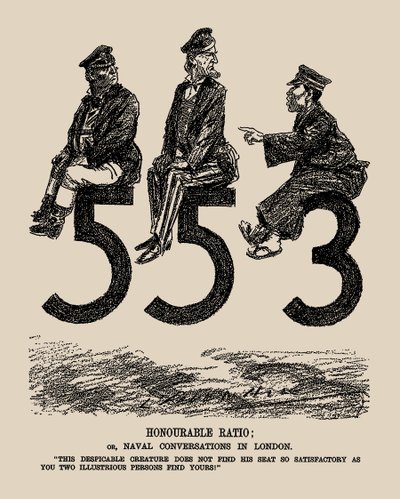 Eervolle Ratio of Marine Gesprekken in Londen. Punch door Leonard Raven Hill
