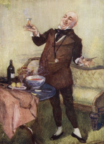 Mr Micawber in zijn element door Leonard Raven Hill