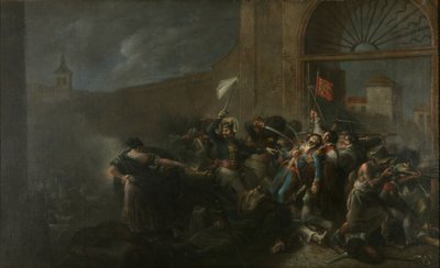 De dood van Daoíz in Monteleón Artillerieterrein door Leonardo Alenza