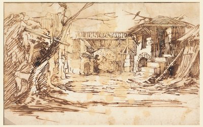 Set voor een kerststal (Kerststal) door Leonardo Scaglia