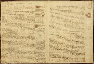 Een pagina uit de Codex Leicester, 1508-12 door Leonardo da Vinci
