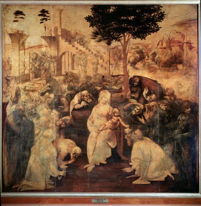 Aanbidding der Wijzen door Leonardo da Vinci
