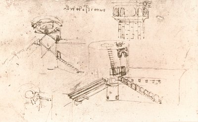 Architectuur voor kastelen, c1472-c1519 door Leonardo da Vinci