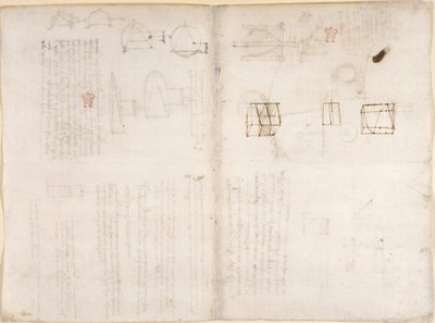 Blanco pagina met diagrammen, uit 