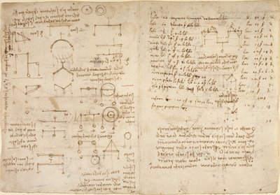Notities en diagrammen over mechanica uit 