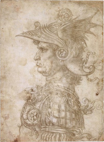 Buste van een krijger door Leonardo da Vinci