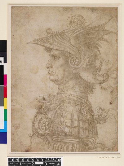 Buste van een krijger door Leonardo da Vinci