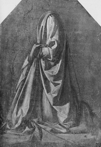 Gipsafgietsel van Draperie voor een Knielende Figuur naar Links, ca. 1475, 1945 door Leonardo da Vinci