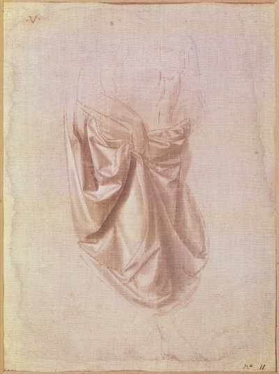 Studiestuk van draperie door Leonardo da Vinci