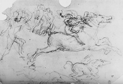 Galopperende Ruiter en Andere Figuren door Leonardo da Vinci