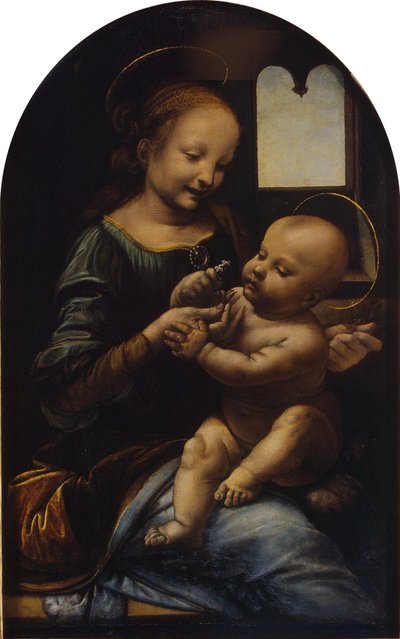 Madonna en het kind (De Benois Madonna) door Leonardo da Vinci