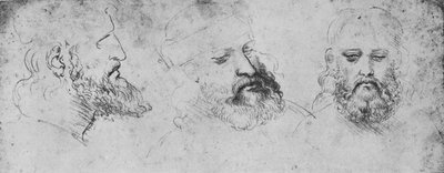 Studies van het Hoofd van Cesare Borgia vanuit Drie Hoeken, ca. 1480 door Leonardo da Vinci