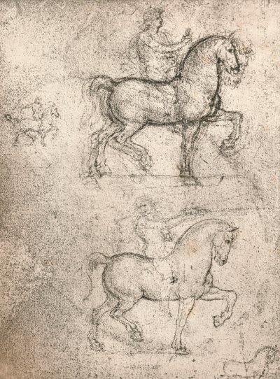 Studie voor het Sforza-monument, ca. 1482-ca. 1499 door Leonardo da Vinci