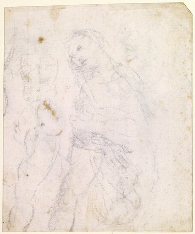 Studie van een Madonna [rugzijde] door Leonardo da Vinci