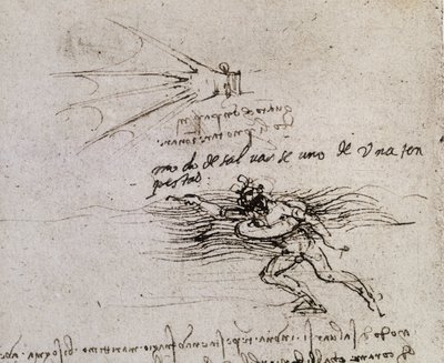 De palm en de boei, Codex Atlanticus door Leonardo da Vinci