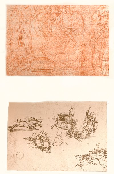 Twee tekeningen, c1472-c1519 1883 door Leonardo da Vinci