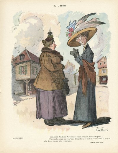 Illustratie van Leonce Burret (1865-1915) in Le Smile, nr. 19, 08/05/13 - Mode, Hoed door Leonce Burret