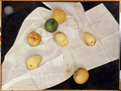 Stilleven met appels en citroenen door Leonid Terentlevich Chupyatov